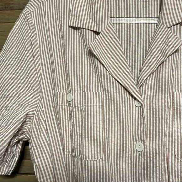 Vintage Brownstone Studio short sleeve, striped, button down dress Size XL - Picture 4 of 8